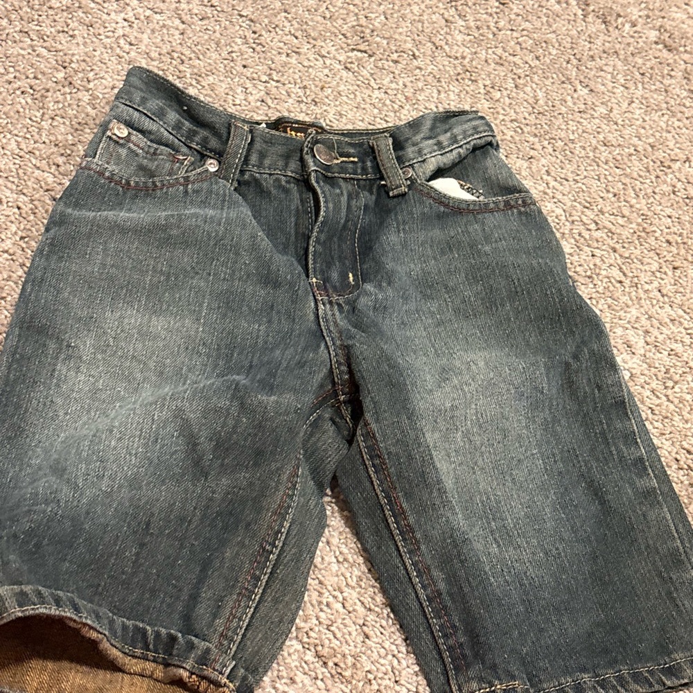 Champs Dark Blue Denim Shorts with Contrast Stitching